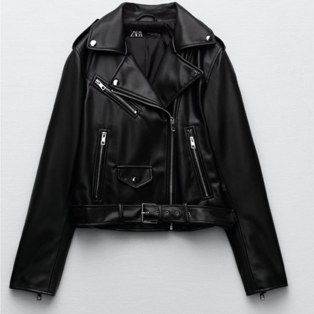 Zara moto faux leather jacket